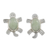 Jade button earrings, 'Apple Green Marine Turtles' - Handcrafted Sterling Silver Sea Turtle Jade Earrings thumbail