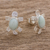 Jade button earrings, 'Apple Green Marine Turtles' - Handcrafted Sterling Silver Sea Turtle Jade Earrings (image 2b) thumbail