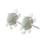 Jade button earrings, 'Apple Green Marine Turtles' - Handcrafted Sterling Silver Sea Turtle Jade Earrings (image 2c) thumbail