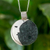 Jade pendant necklace, 'Face of the Moon in Dark Green' - Guatemalan Jade Crescent Moon Pendant Necklace