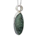 Jade pendant necklace, 'Face of the Moon in Dark Green' - Guatemalan Jade Crescent Moon Pendant Necklace