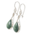 Jade dangle earrings, 'Drops of Peace' - Green Jade and Sterling Silver Teardrop Earrings from Mexico (image 2d) thumbail
