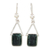 Jade dangle earrings, 'Mayan Peaks in Dark Green' - Dark Green Jade Dangle Earrings from Mexico thumbail