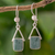 Jade dangle earrings, 'Mayan Peaks' - Light Green Jade Dangle Earrings from Mexico