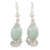 Jade dangle earrings, 'Siren Song in Light Green' - Light Green Jade Oval Dangle Earrings from Guatemala thumbail