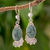 Jade dangle earrings, 'Siren Song' - Jade Sterling Silver Oval Dangle Earrings from Guatemala