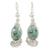 Jade dangle earrings, 'Siren Song' - Jade Sterling Silver Oval Dangle Earrings from Guatemala thumbail