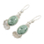 Jade dangle earrings, 'Siren Song' - Jade Sterling Silver Oval Dangle Earrings from Guatemala (image 2c) thumbail