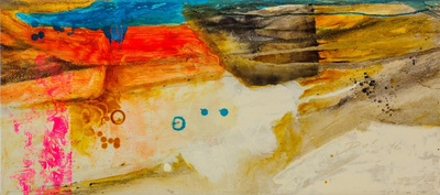 El Salvador Jewel Tone Original Signed Abstract Painting