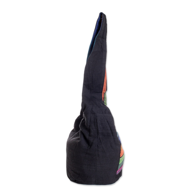 Reversible cotton sling bag, 'Tasajera Island' - Reversible Striped Cotton Sling Handbag from El Salvador