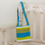 Cotton sling bag, 'Citron Combination' - Handwoven Striped Cotton Sling Handbag from El Salvador