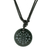 Halskette mit Jade-Anhänger - Halskette mit geometrischem Anhänger aus schwarzer Jade aus Guatemala