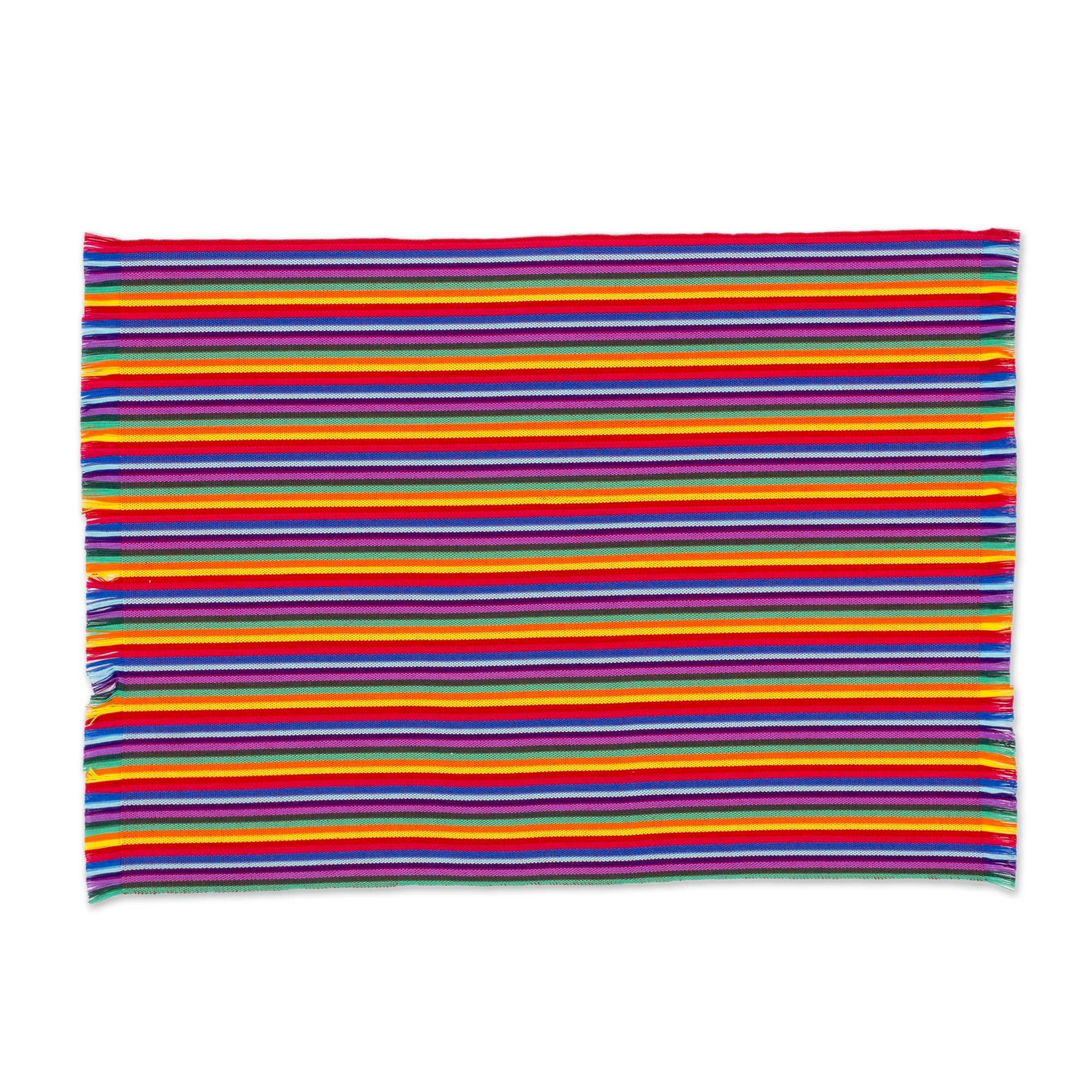 UNICEF Market Six Multicolored Striped Cotton Placemats from