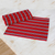 Cotton placemats, 'Palopó Trails' (set of 6) - Six Striped Cotton Placemats in Crimson from Guatemala thumbail
