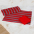 Cotton placemats and napkins, 'Palopó Trails' (set of 6) - Set of 6 Striped Cotton Placemats and Napkins in Crimson
