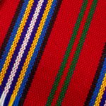 Cotton placemats and napkins, 'Palopó Trails' (set of 6) - Set of 6 Striped Cotton Placemats and Napkins in Crimson