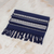 Cotton table runner, 'Midnight Path' - Fringed Cotton Table Runner in Midnight from Guatemala thumbail