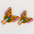 Wood wall sculptures, 'Friends in Flight' (pair) - Pair of Pinewood Butterfly Wall Sculptures from El Salvador thumbail