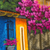 'School of Christ Church Barrio' - Signed  Painting of a Guatemalan Street in Jewel Colors (image 2b) thumbail