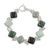 Jade link bracelet, 'Studded Path' - Jade and Sterling Silver Link Bracelet from Guatemala thumbail