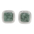 Jade stud earrings, 'Love Lassos in Green' - Jade and Sterling Silver Rope Motif Earrings from Guatemala thumbail
