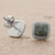 Jade stud earrings, 'Love Lassos in Green' - Jade and Sterling Silver Rope Motif Earrings from Guatemala (image 2c) thumbail