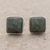 Jade stud earrings, 'Mayan Hope' - Jade and Sterling Silver Square Earrings from Guatemala (image 2) thumbail