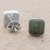 Jade stud earrings, 'Mayan Hope' - Jade and Sterling Silver Square Earrings from Guatemala