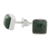 Jade stud earrings, 'Mayan Hope' - Jade and Sterling Silver Square Earrings from Guatemala (image 2d) thumbail