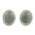 Jade stud earrings, 'Oval Lassos' - Light Green Jade Oval Stud Earrings from Guatemala thumbail