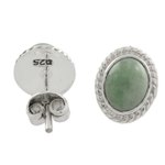 Jade stud earrings, 'Oval Lassos' - Light Green Jade Oval Stud Earrings from Guatemala