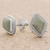 Jade stud earrings, 'Diamond Lassos' - Light Green Jade Rhombus Stud Earrings from Guatemala