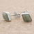 Jade-Ohrstecker - hellgrüne Jade-Rhombus-Ohrringe aus 925er Silber aus Guatemala