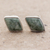 Jade stud earrings, 'Mayan Elegance in Green' - Green Jade and 925 Silver Rhombus Earrings from Guatemala (image 2) thumbail