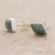 Jade stud earrings, 'Mayan Elegance in Green' - Green Jade and 925 Silver Rhombus Earrings from Guatemala (image 2b) thumbail