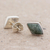 Jade stud earrings, 'Mayan Elegance in Green' - Green Jade and 925 Silver Rhombus Earrings from Guatemala (image 2c) thumbail