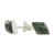 Jade stud earrings, 'Mayan Elegance in Green' - Green Jade and 925 Silver Rhombus Earrings from Guatemala (image 2d) thumbail
