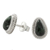 Jade stud earrings, 'Teardrop Lassos' - Green Jade and 925 Silver Teardrop Earrings from Guatemala