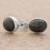 Jade stud earrings, 'Mayan Ovals' - Green Jade and 925 Silver Oval Stud Earrings from Guatmela (image 2b) thumbail