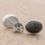 Jade stud earrings, 'Mayan Ovals' - Green Jade and 925 Silver Oval Stud Earrings from Guatmela (image 2c) thumbail
