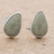Jade stud earrings, 'Mayan Teardrops in Light Green' - Light Green Jade Teardrop Stud Earrings from Guatemala (image 2) thumbail