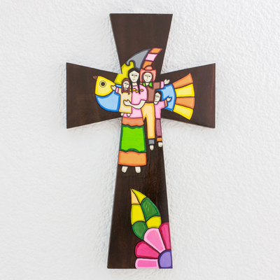 Wood wall cross, Familial Union