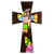 Wood wall cross, 'Familial Union' - Handcrafted Painted Wood Wall Cross from El Salvador (image 2a) thumbail