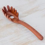 Wood spaghetti spoon, 'Home Cooking' - Hand Carved Manchiche Wood Spaghetti Spoon from Guatemala
