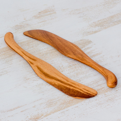 Wood spatulas, Peten Cooking (pair)