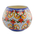 Ceramic vase, 'Florid Sheen' - Hand-Painted Ceramic Floral Vase from El Salvador