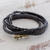 Leather wrap bracelet, 'Elegance and Style in Black' - Braided Leather Wrap Bracelet in Black from Guatemala (image 2b) thumbail