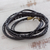 Leather wrap bracelet, 'Elegance and Style in Black' - Braided Leather Wrap Bracelet in Black from Guatemala (image 2c) thumbail