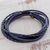 Leather wrap bracelet, 'Elegance and Style in Blue' - Braided Leather Wrap Bracelet in Blue from Guatemala thumbail