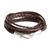 Leather wrap bracelet, 'Elegant Style in Brown' - Braided Leather Wrap Bracelet in Brown from Guatemala